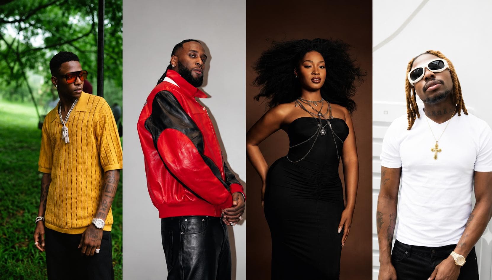 Tems, Wizkid, Asake, and Burna Boy